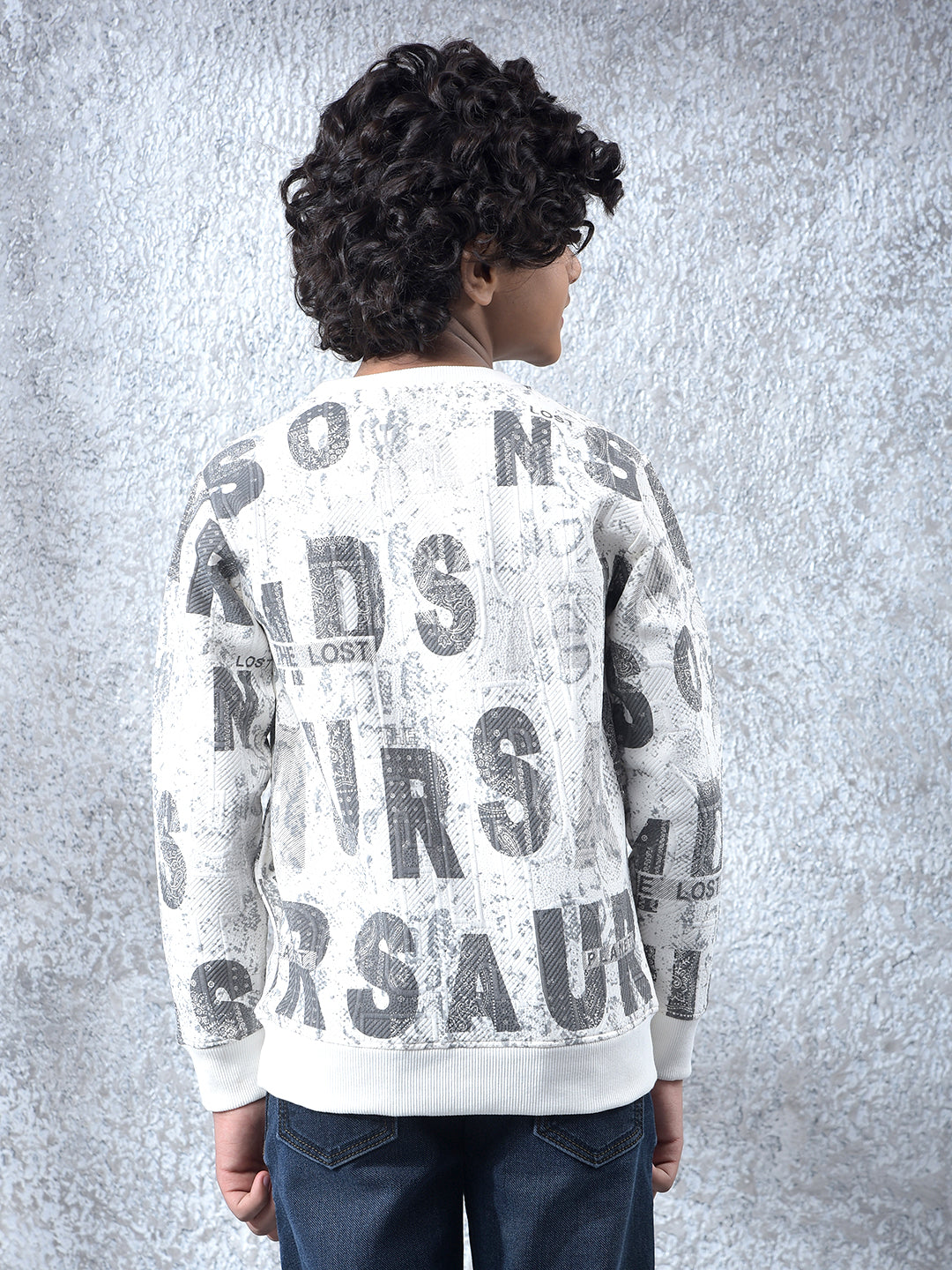 Cream Typographic Print Sweatshirt