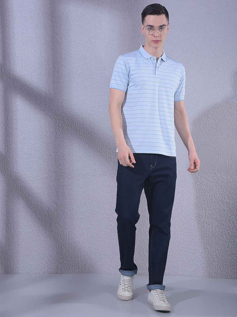 Blue Horizontal Striped T-Shirt