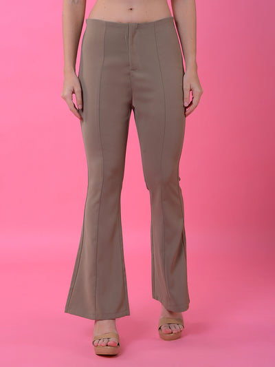 Brown Bootcut Trousers