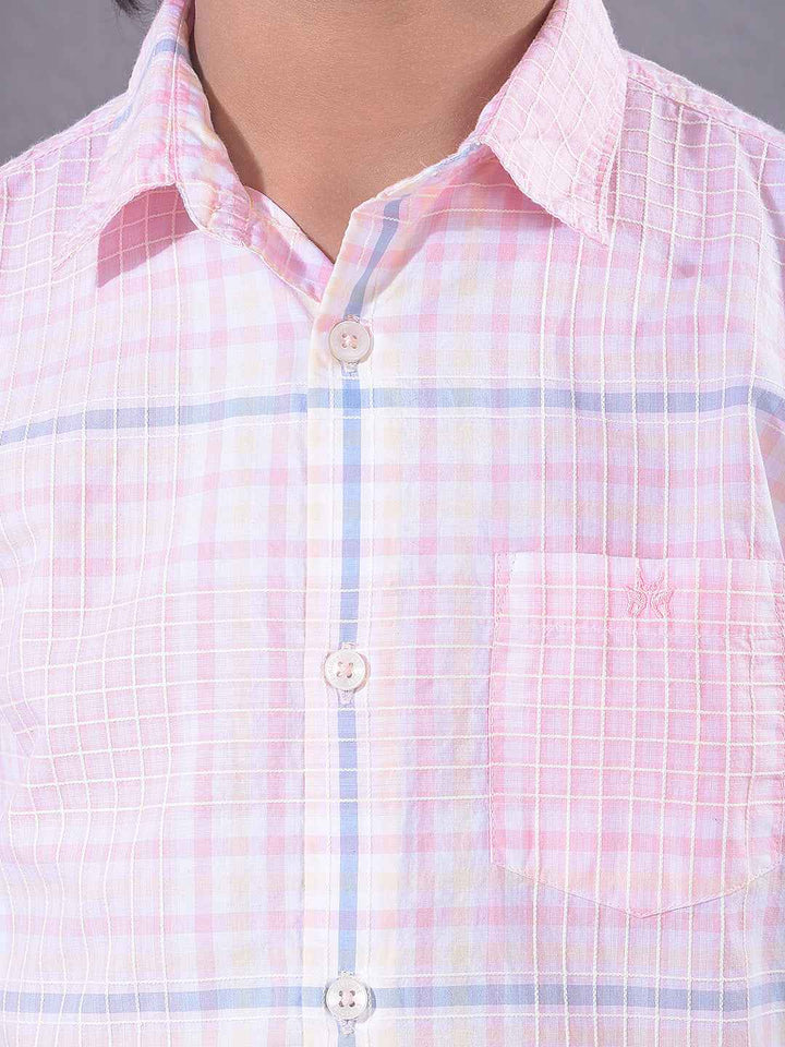 Pink Checked 100% Cotton Shirt
