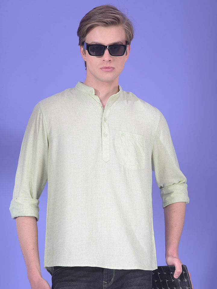 Loom Celadon Green Linen Kurta