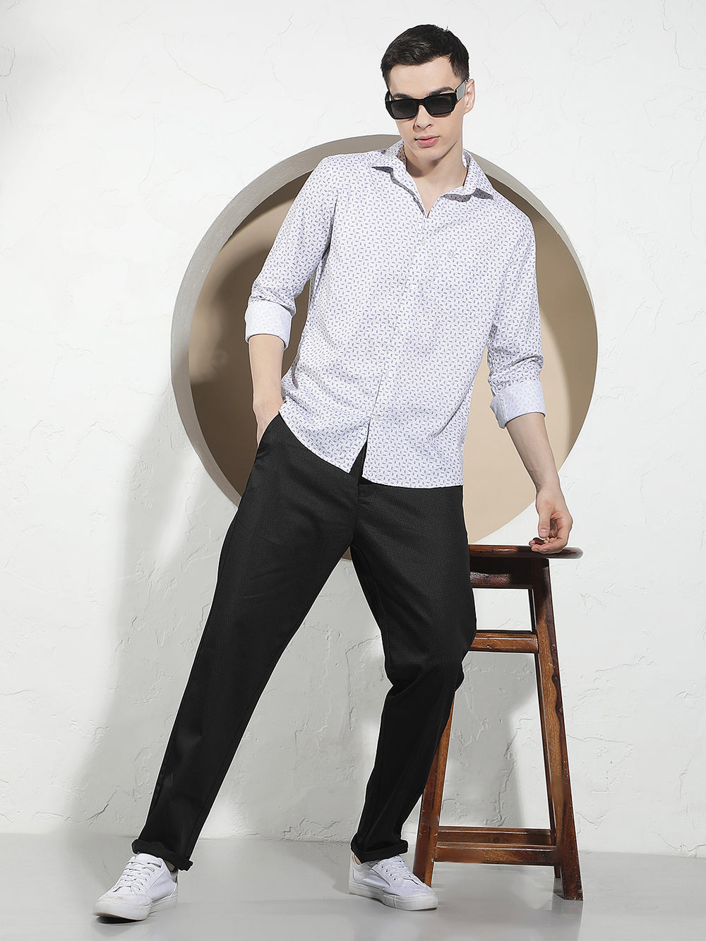 Sleek Obsidian Black Knitted Trousers