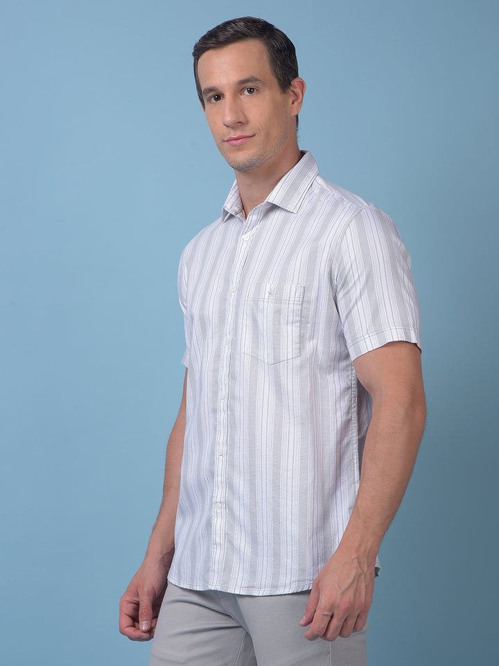 Green Vertical Stripes 100% Cotton Shirt