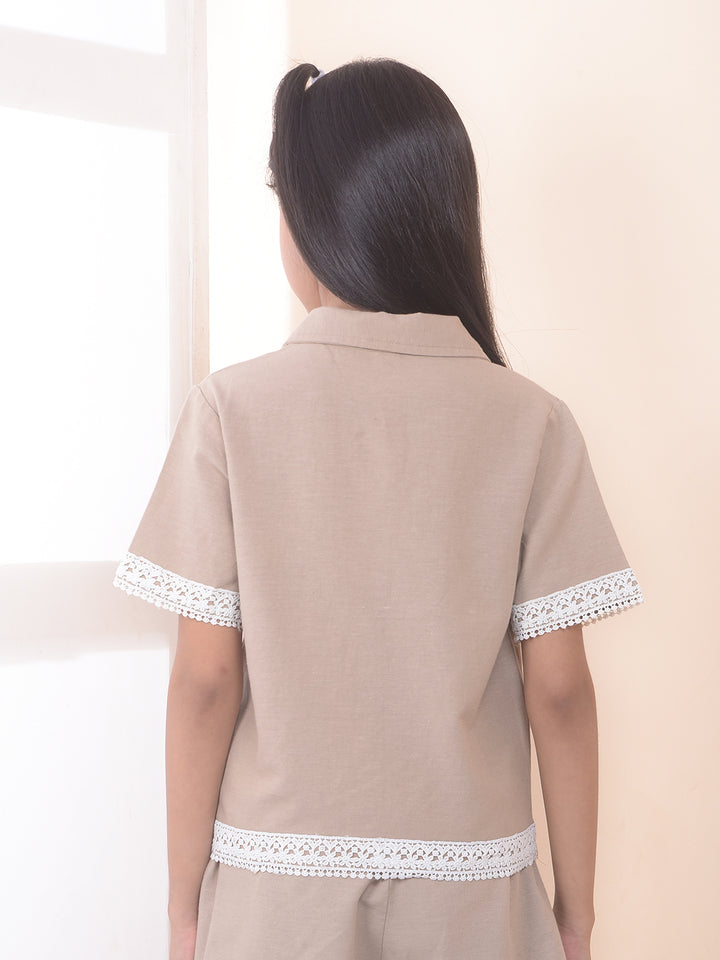 Modern Cream Beige Linen Shirt