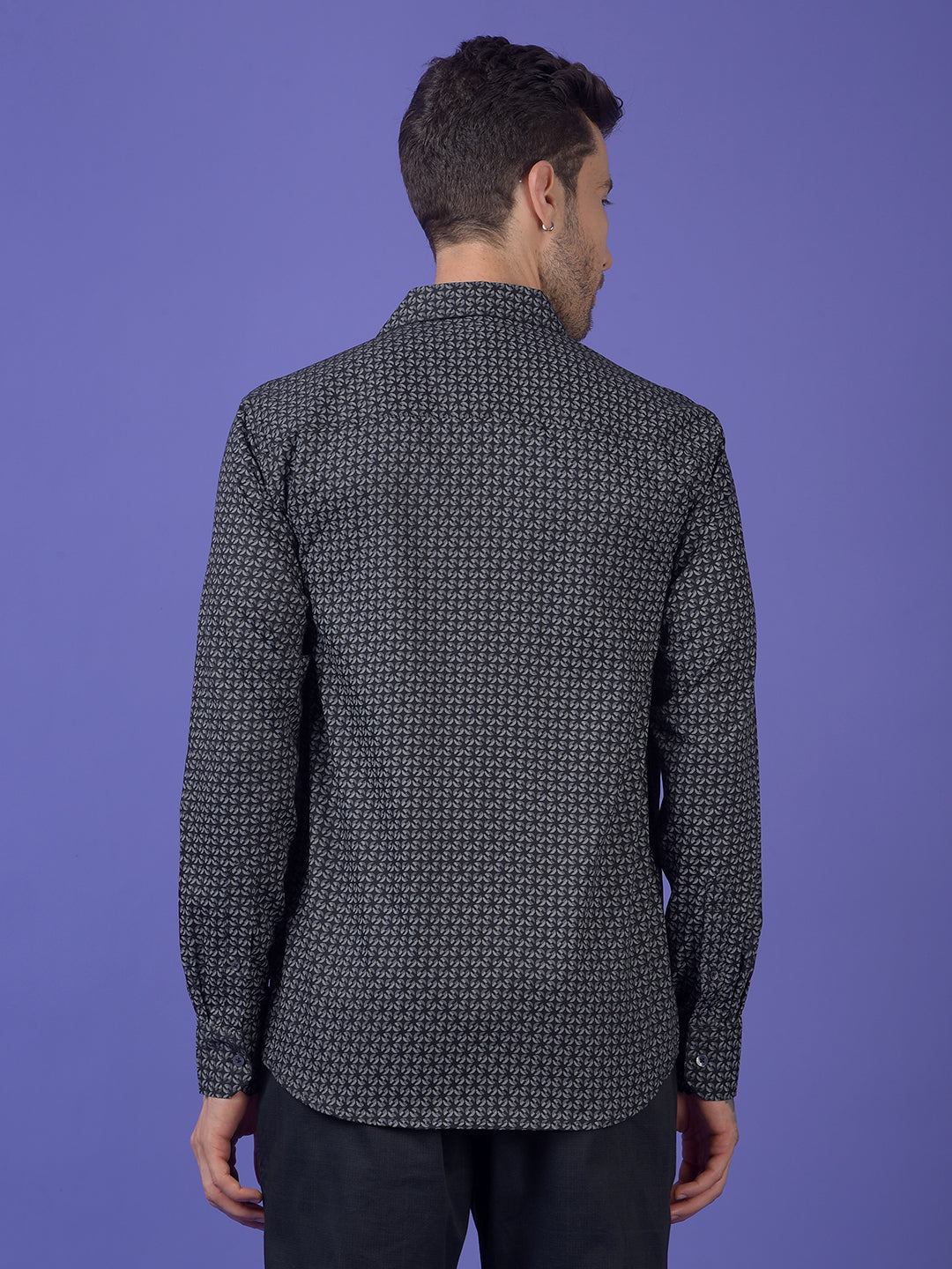 Black Printed 100% Cotton Shirt