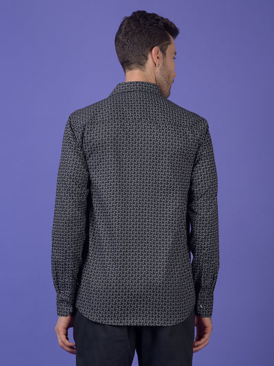 Black Printed 100% Cotton Shirt
