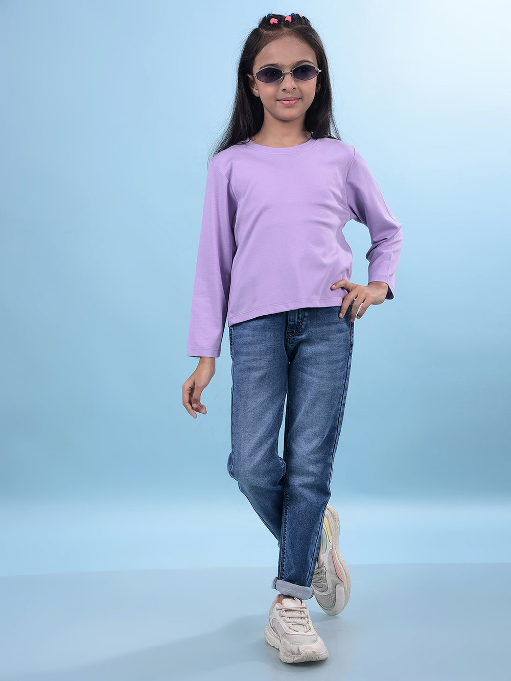 Blue T-Shirt-Girls T-Shirts-Crimsoune Club