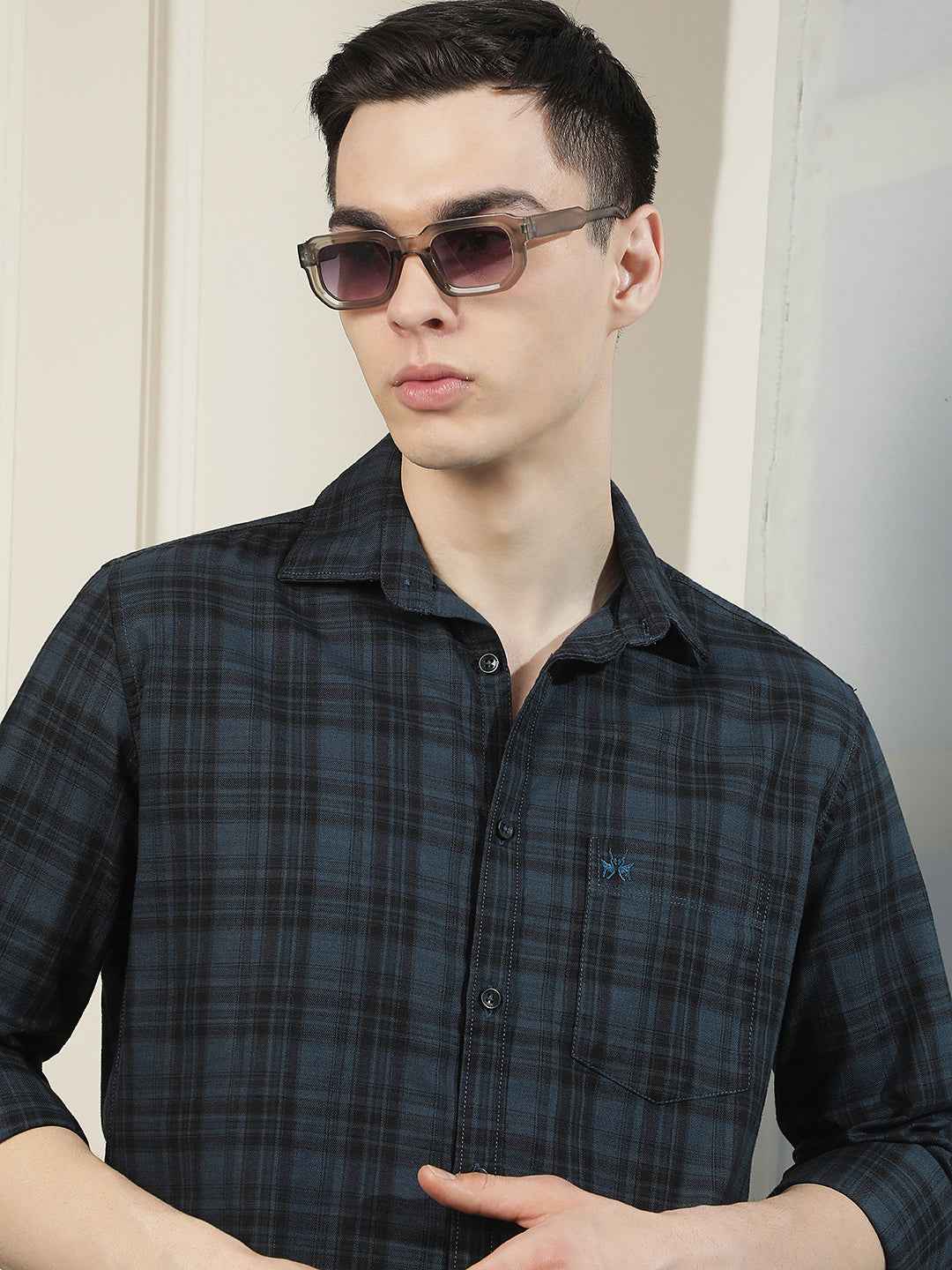 100% Cotton Blue Checked Shirt
