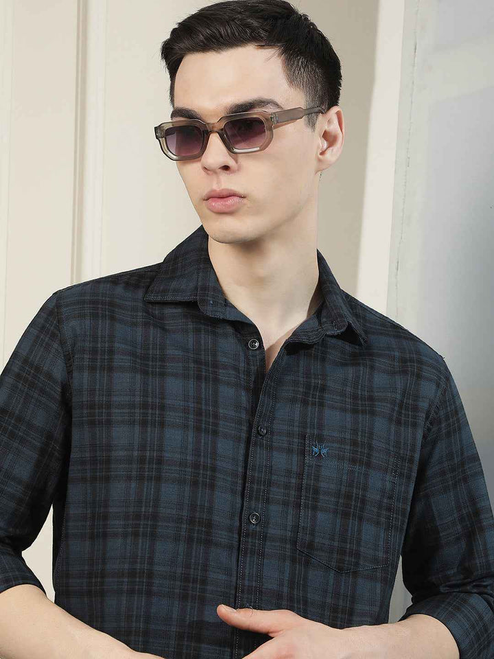 100% Cotton Blue Checked Shirt
