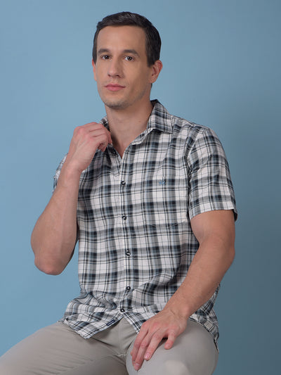 Blue Checked 100% Cotton Shirt