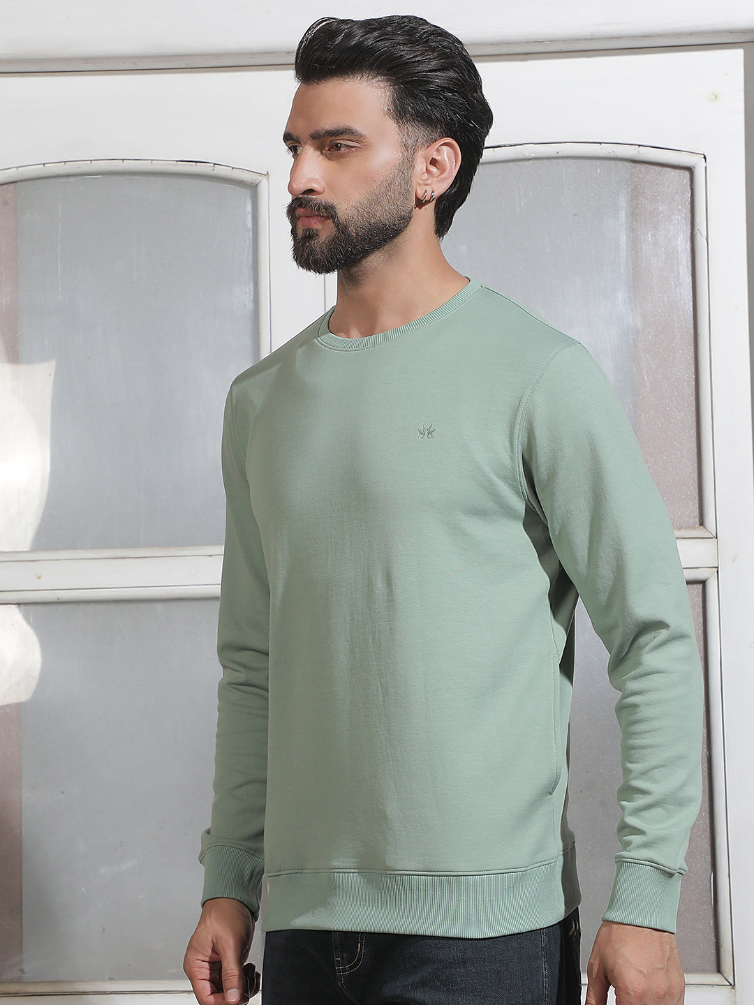 Green Round Neck Sweatshirt