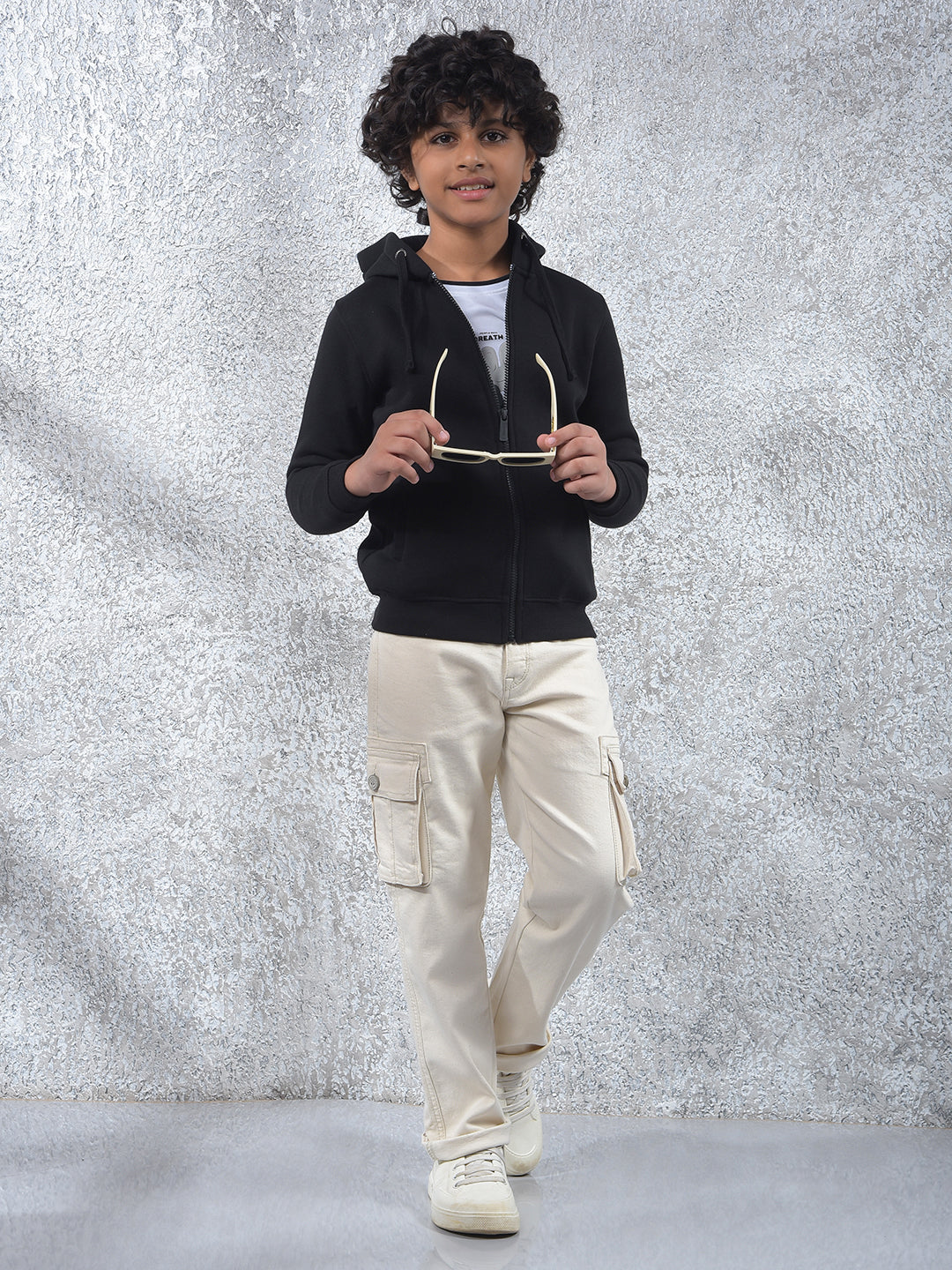 Black Hooded Neck Sweatshirt