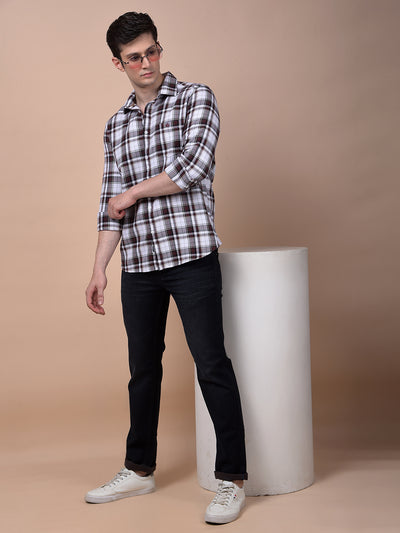 Wine Checked 100% Cotton Shirt