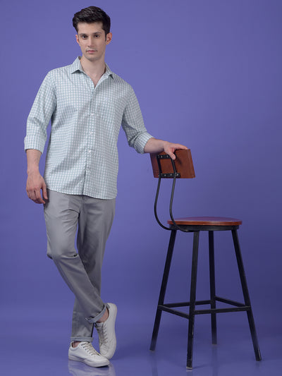 Green Checked 100% Cotton Shirt
