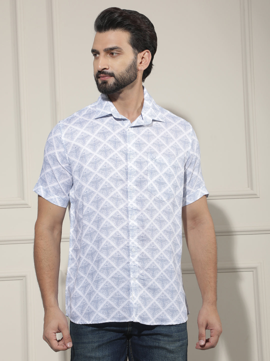 Blue Animal Print Shirt