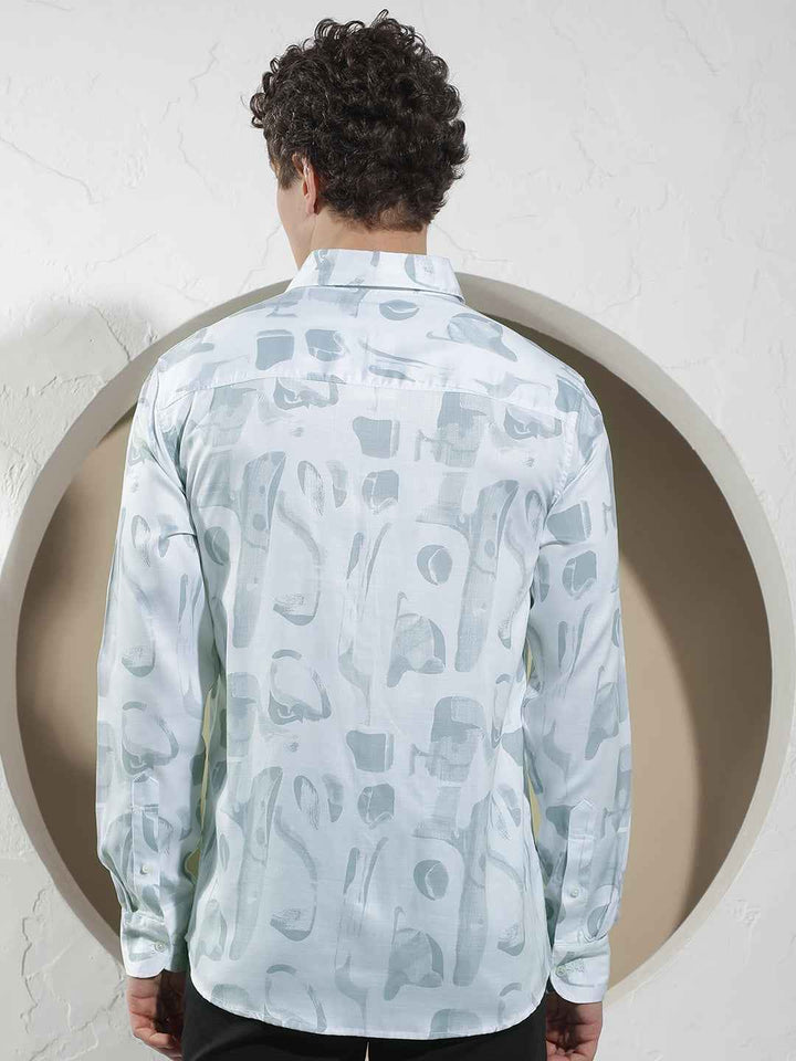 Mist Grey Printed Shirt