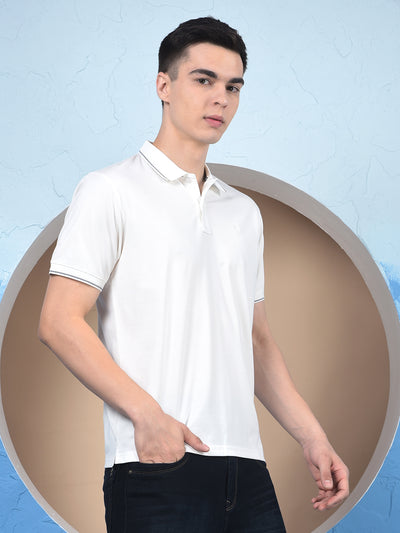 White Polo Neck T-Shirt