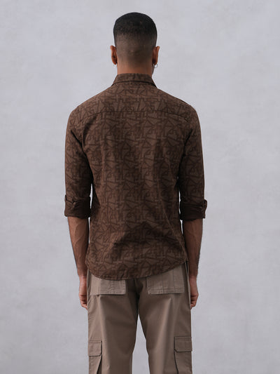 Rustic Brown Printed Shirt