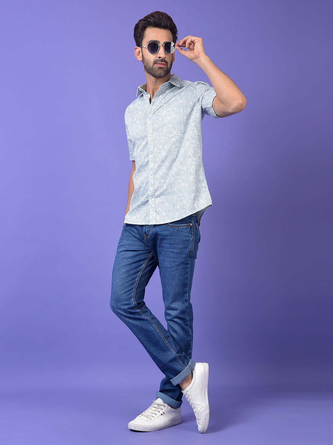 Blue Printed Shirt
