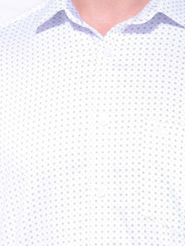 White Polka Dot Print Shirt