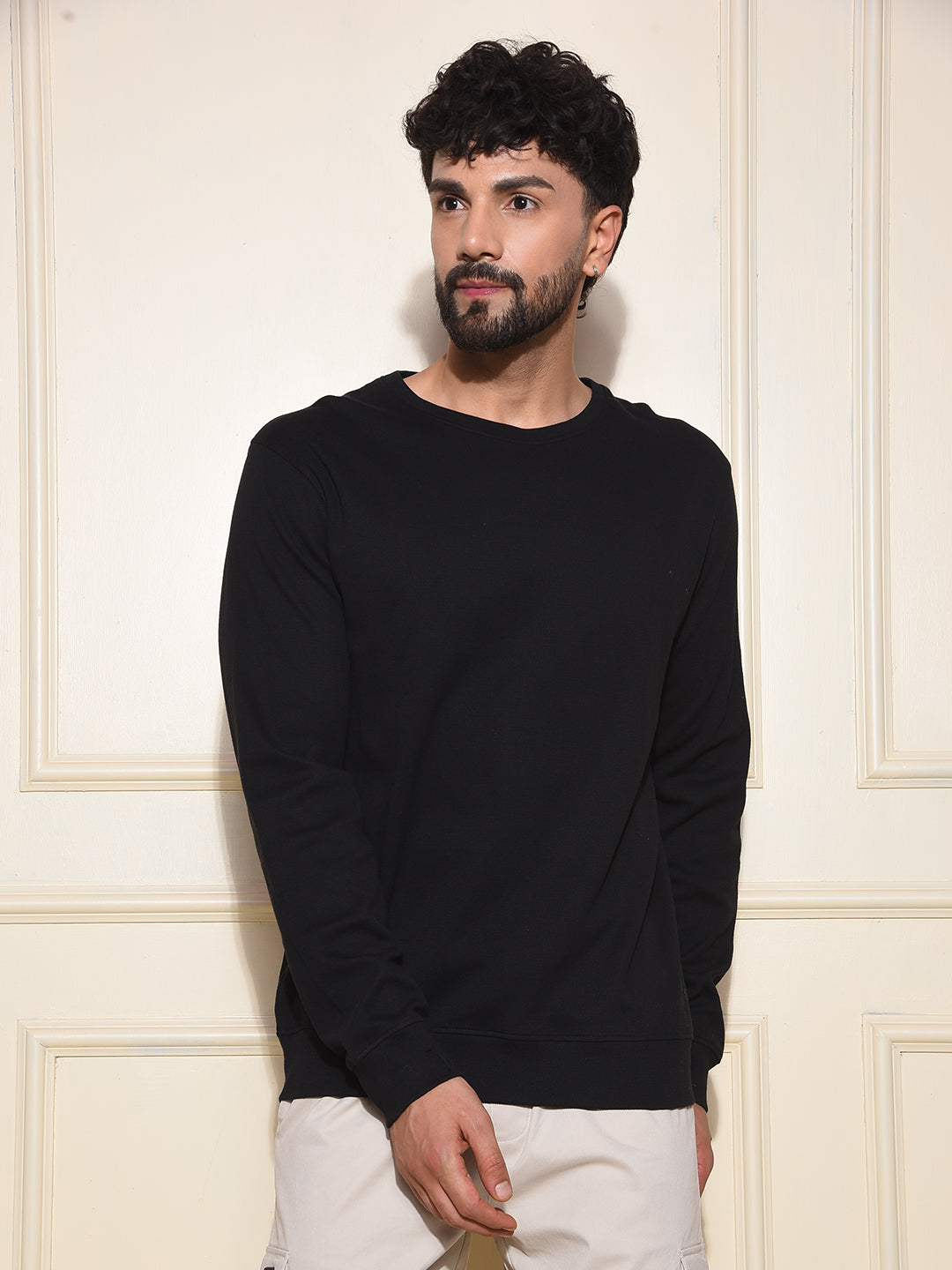 Edgy Black 100% Cotton Sweatshirt