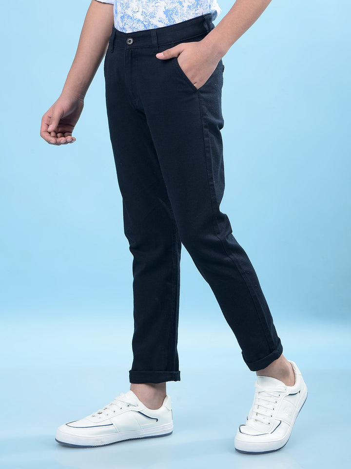 Navy Blue Printed Trousers