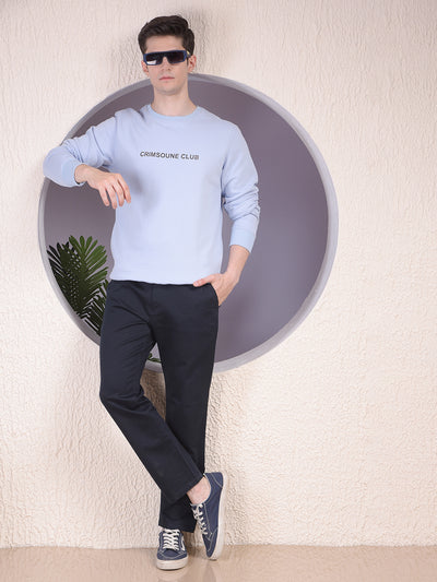 Urban Style Blue Sweatshirt with Brand Logo