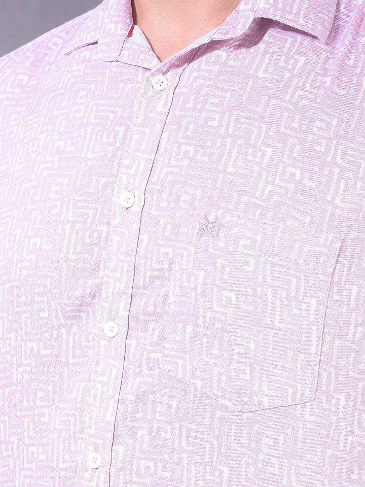 Pink Geometric Print Shirt