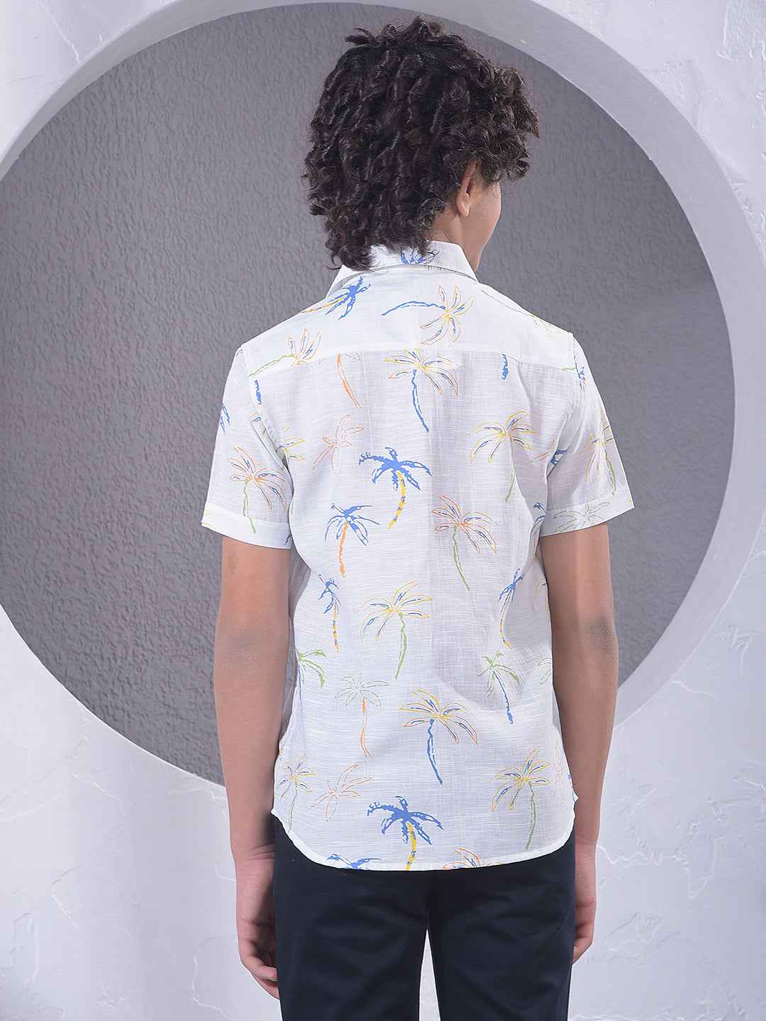 White Floral Print Shirt