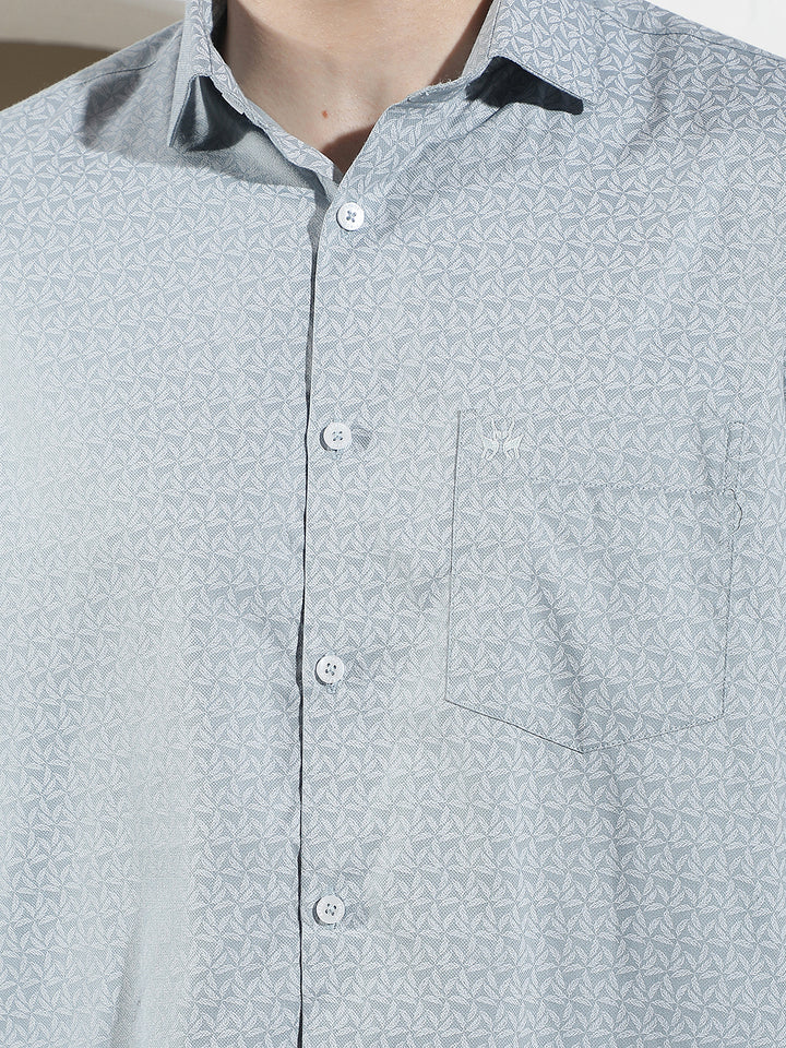 Blue Floral Print Shirt
