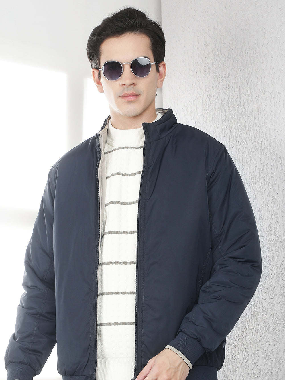 Navy Blue Padded Reversible Jacket