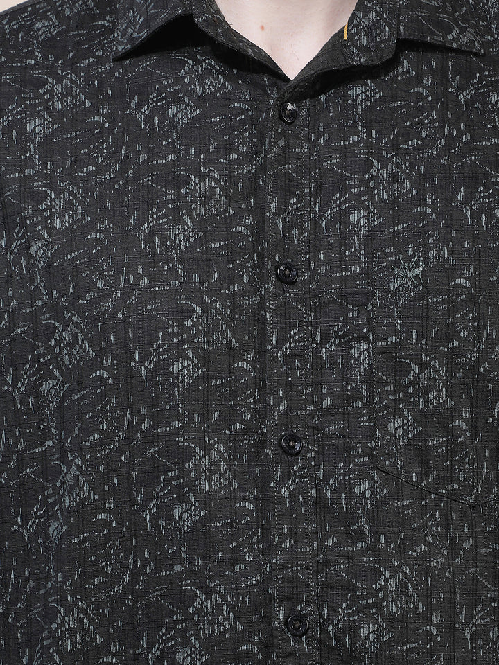 Black Modern Printed Casual Shirt