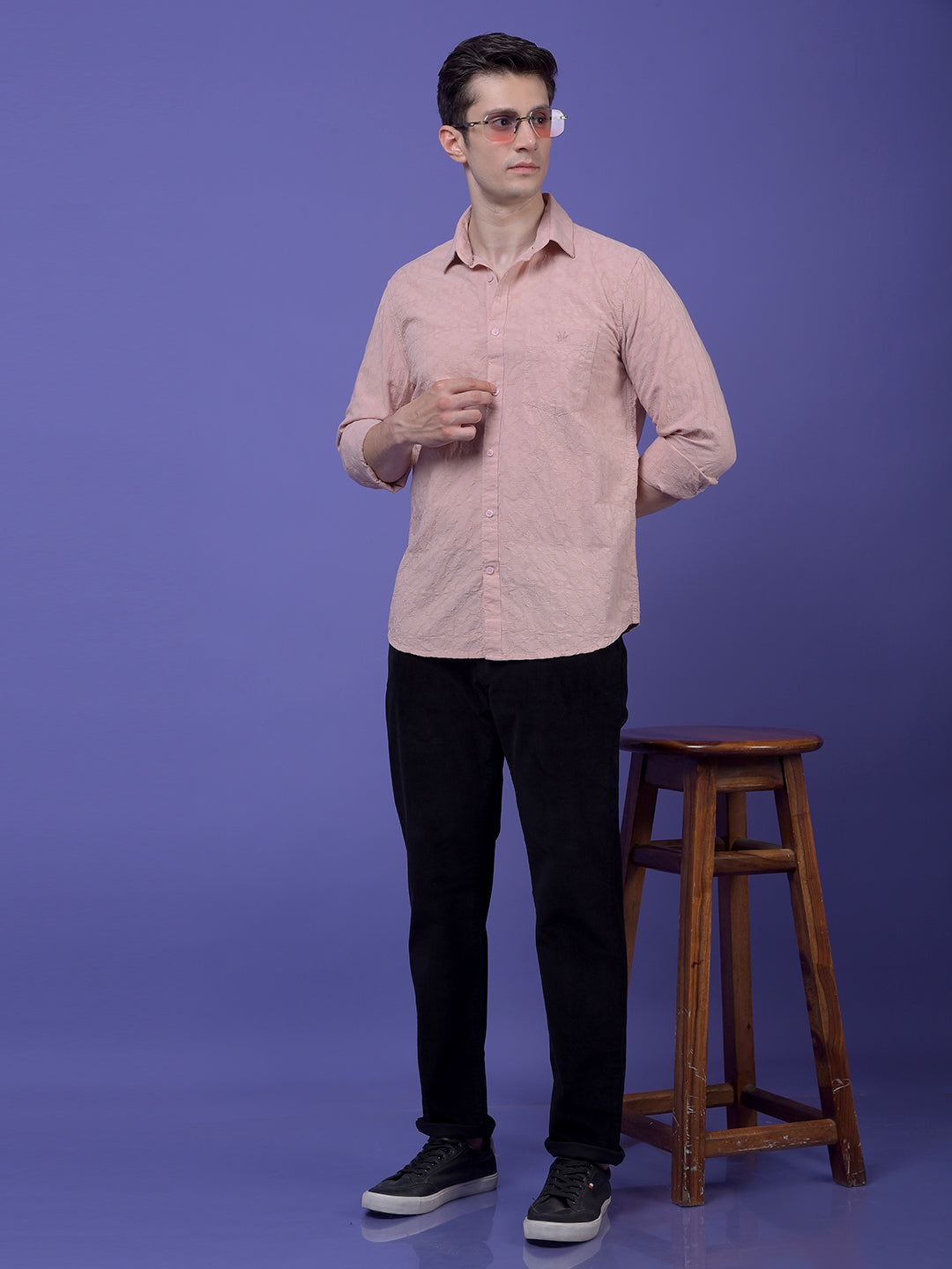 Pink Printed 100% Cotton Shirt