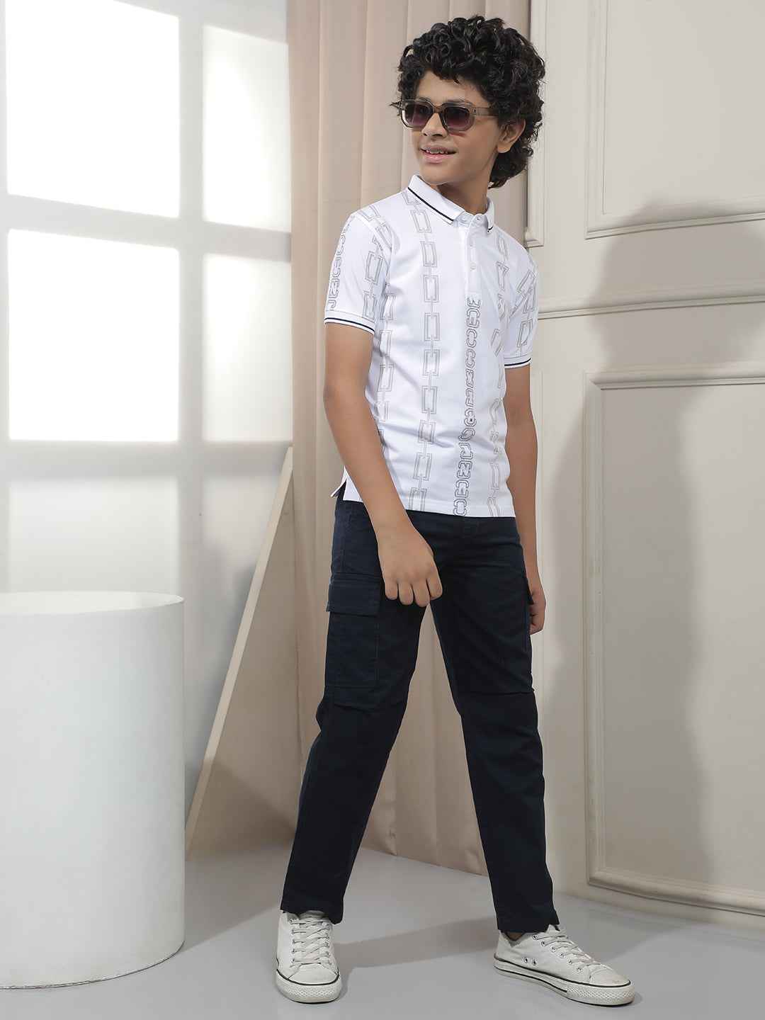 White Chain Printed T-Shirt