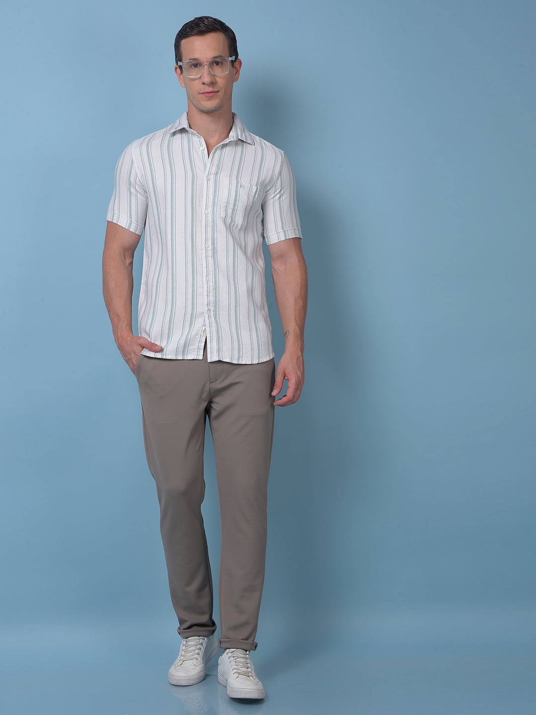 Lush Brown Textured Trousers