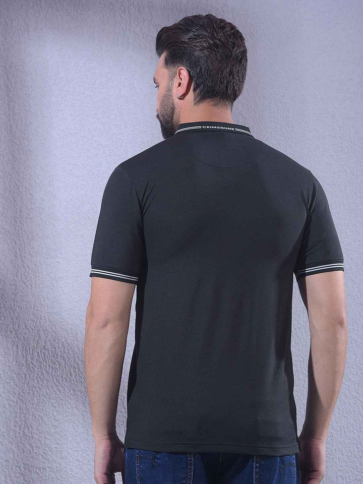 Black Polo Neck T-Shirt