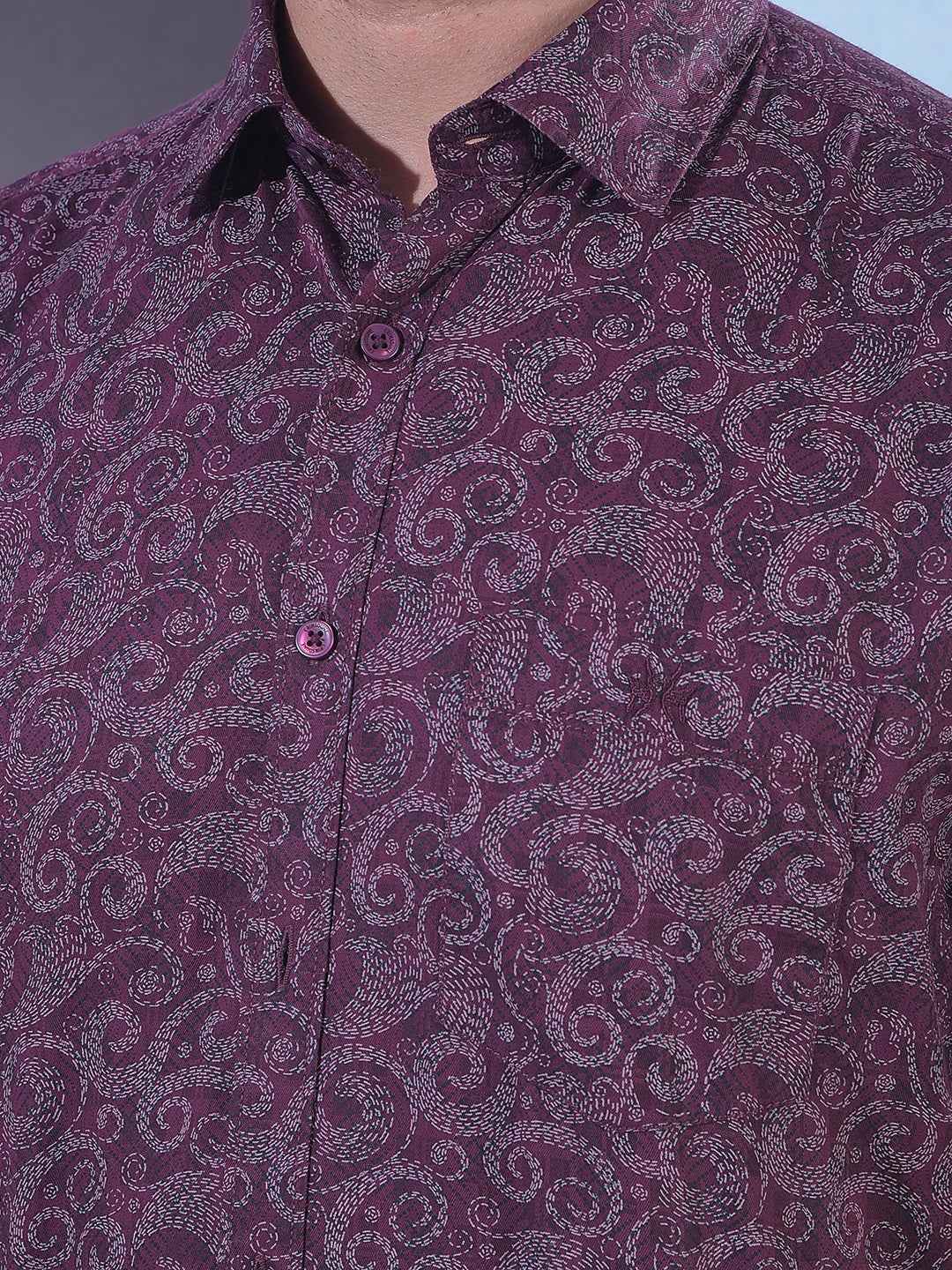 Maroon Printed Shirt