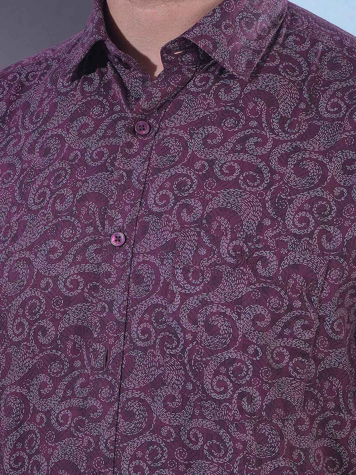 Maroon Printed Shirt