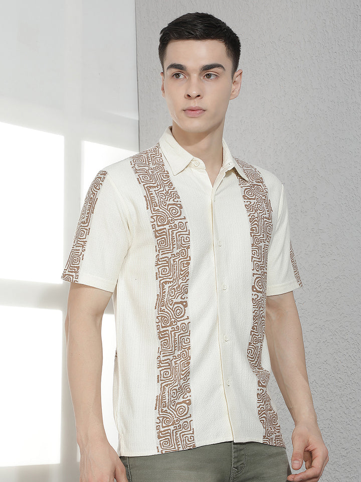 Cream Printed Shirt