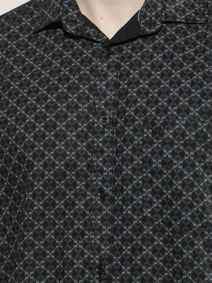 Midnight Black Printed Shirt