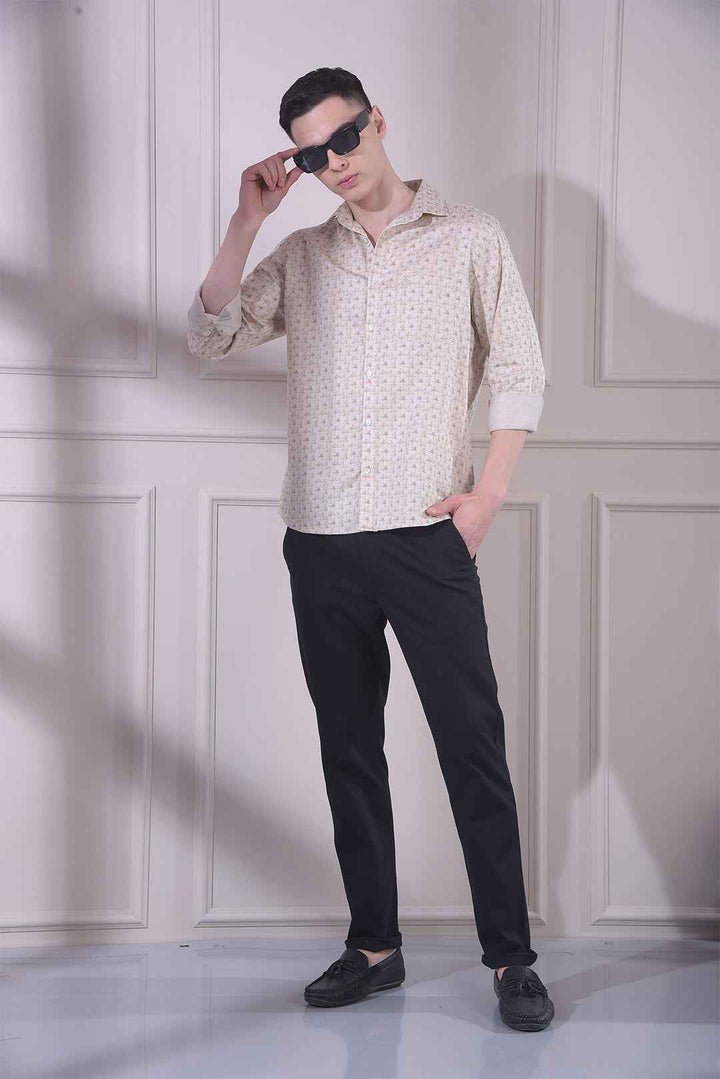 Beige Printed Shirt