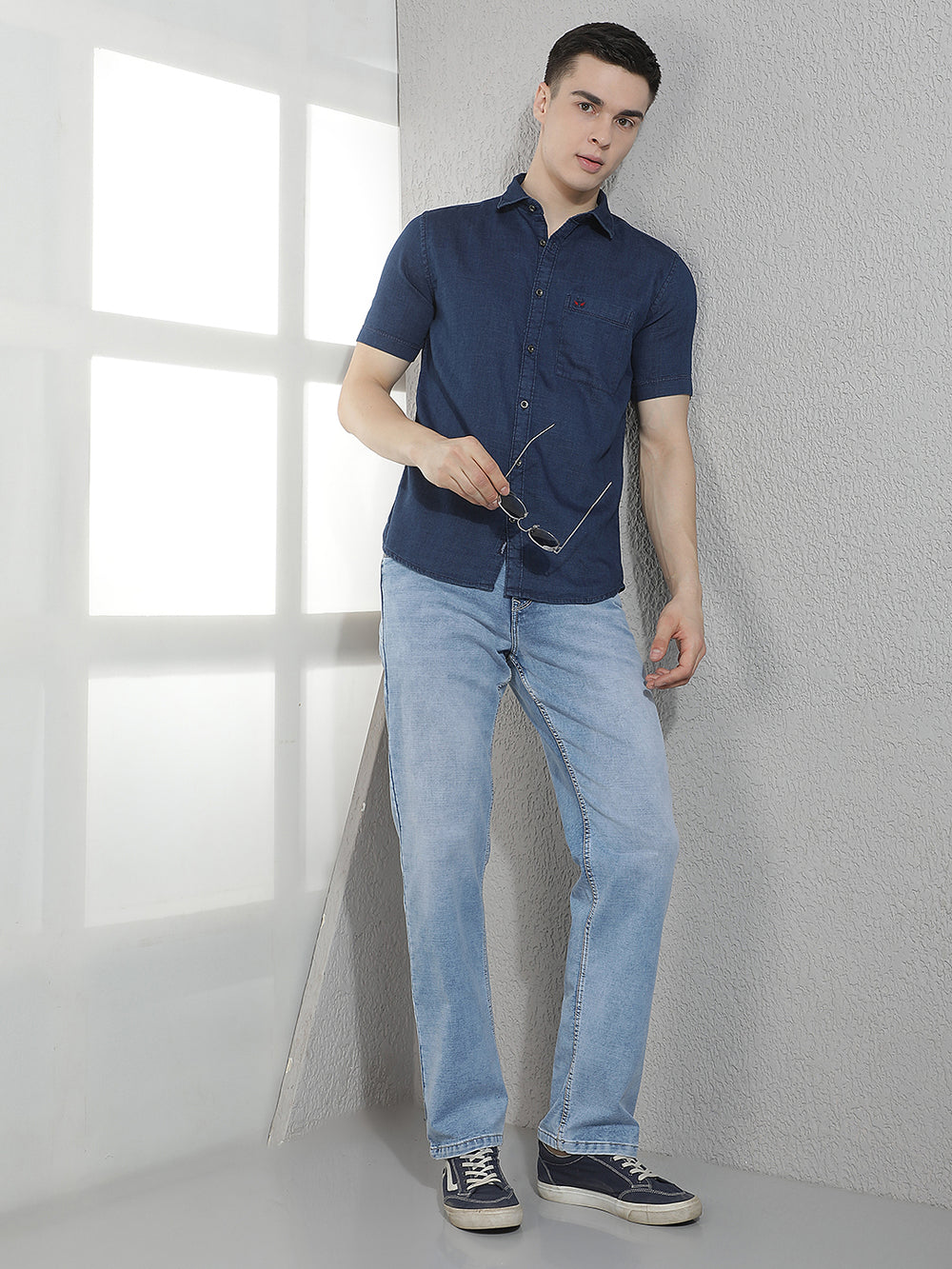 Blue 100% Cotton Denim Shirt