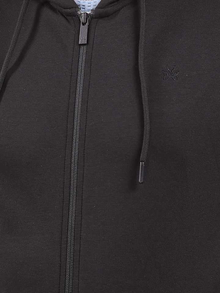 Black Hooded Neck Sweatshirt