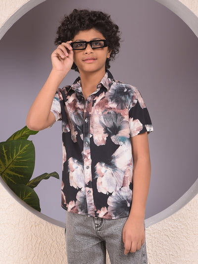 Brown Floral Print Shirt