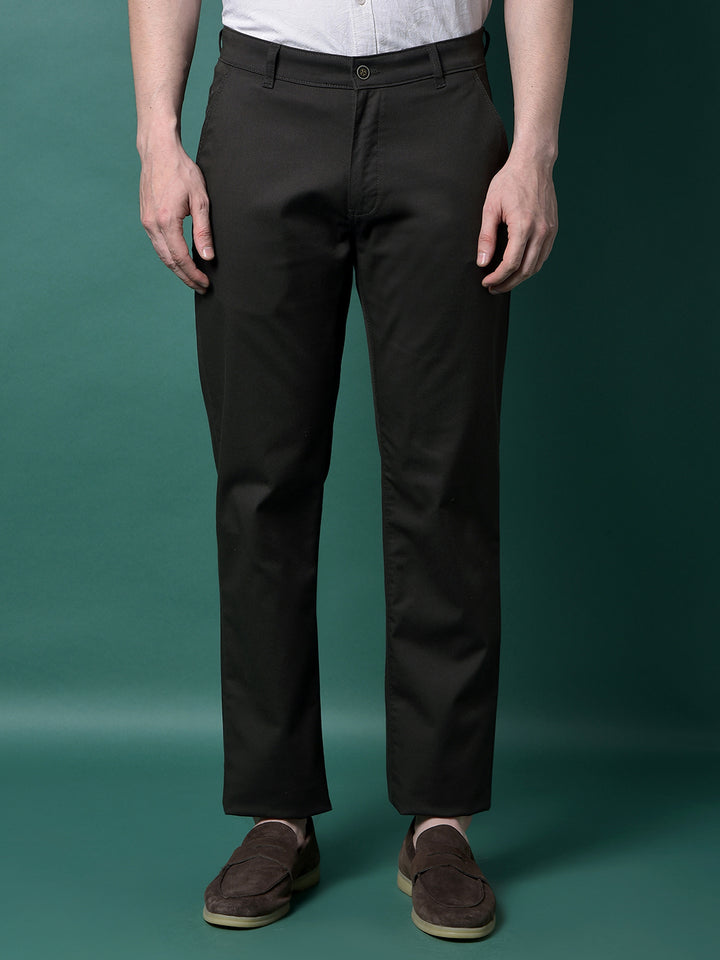 Olive Straight Trousers-Men Trousers-Crimsoune Club