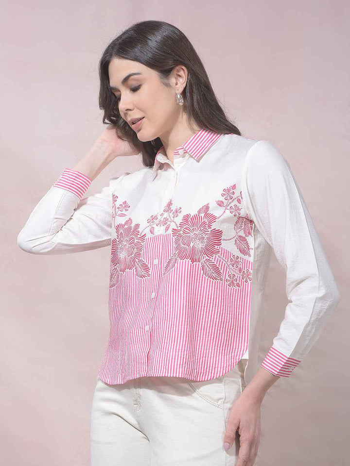 Pink Floral Print Shirt