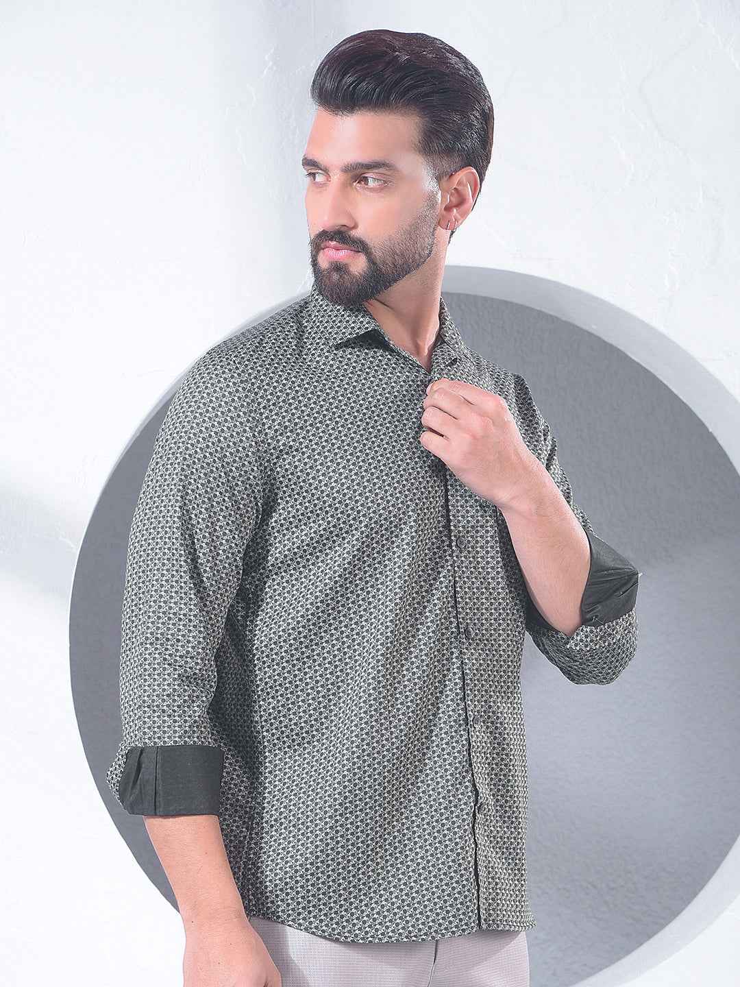 Green Graphic Print Shirt