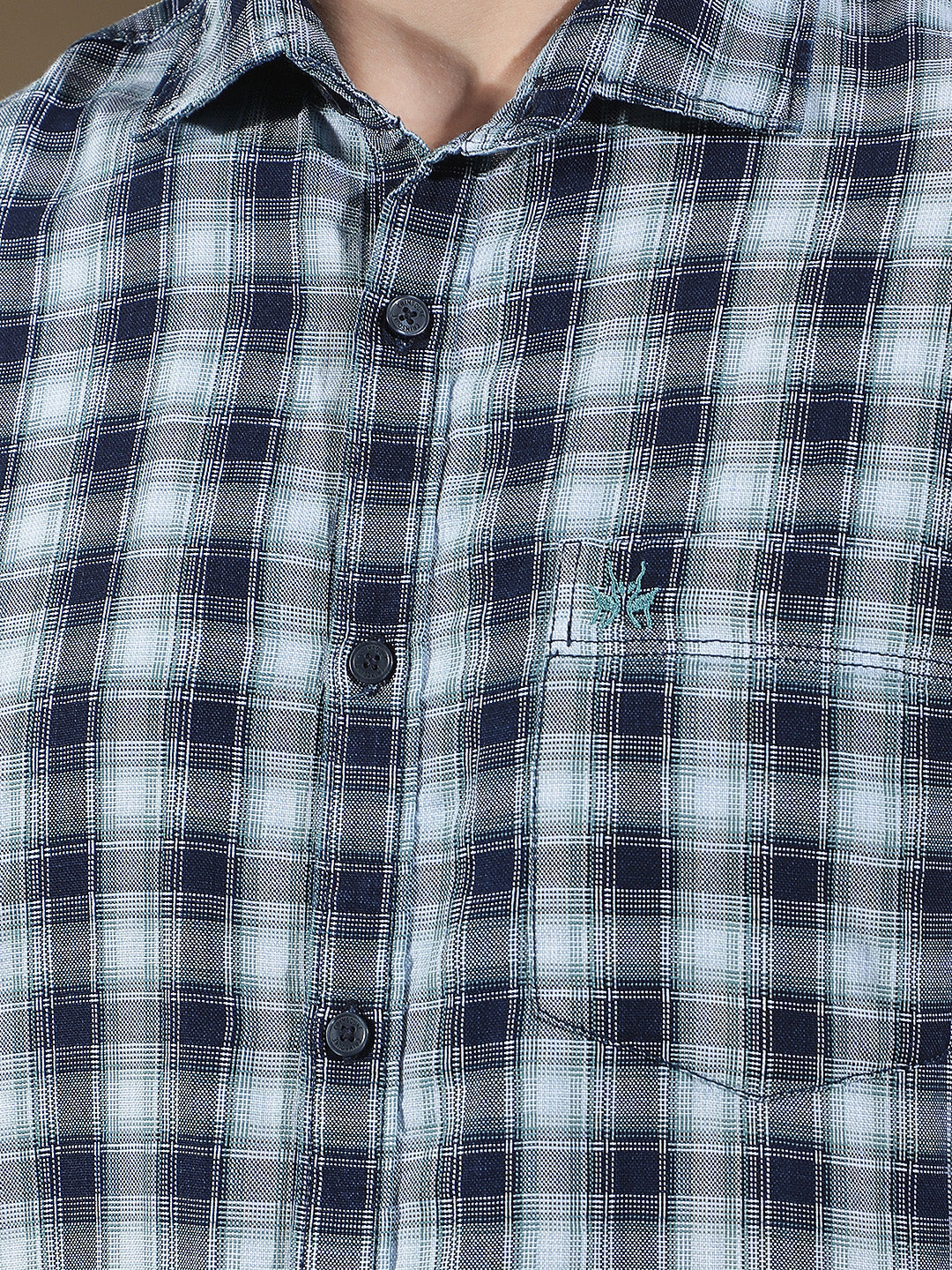 Blue Checked 100% Cotton Shirt