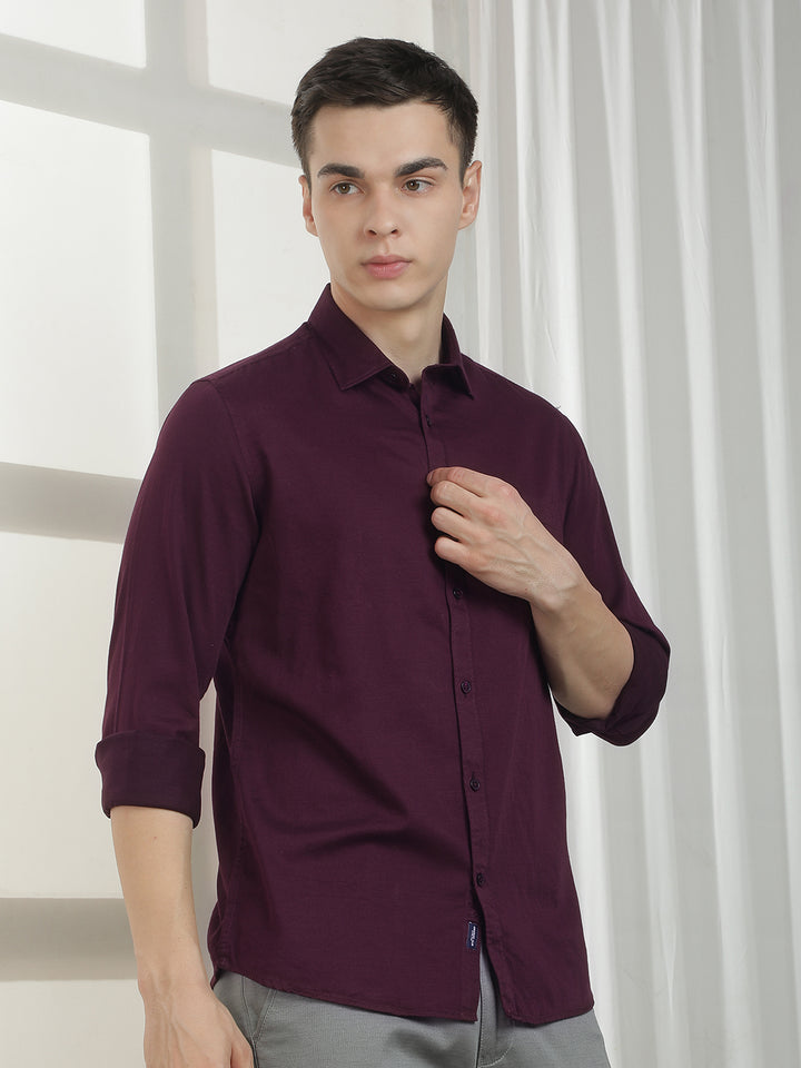 Minimalist Bordeaux Maroon Shirt