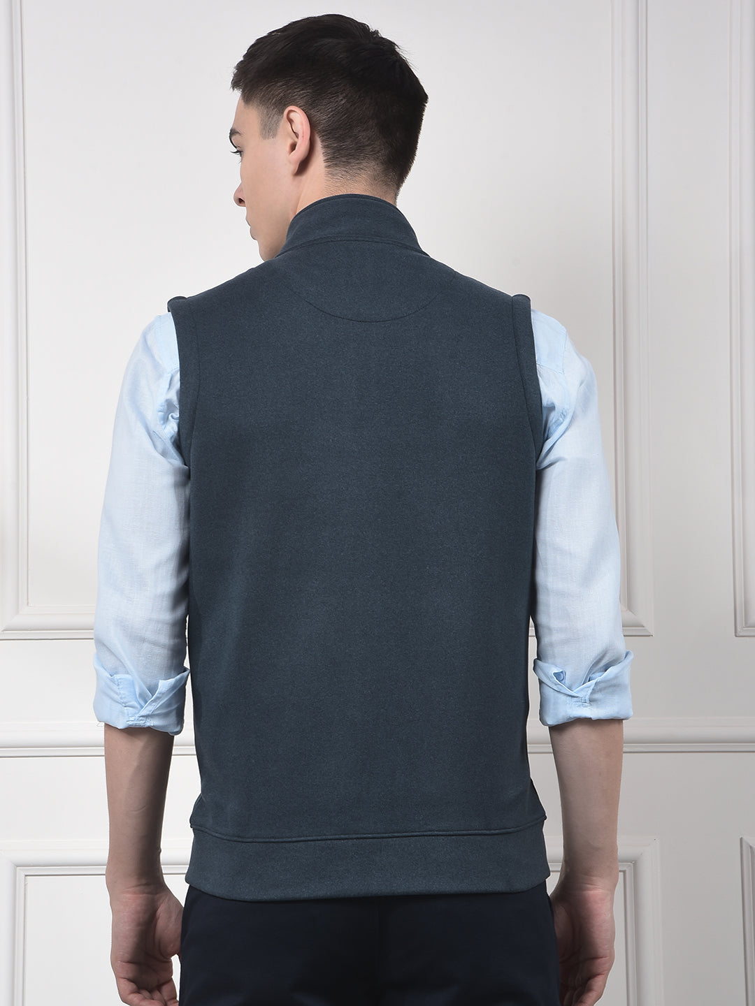 Gritty Blue Sleeveless Sweatshirt